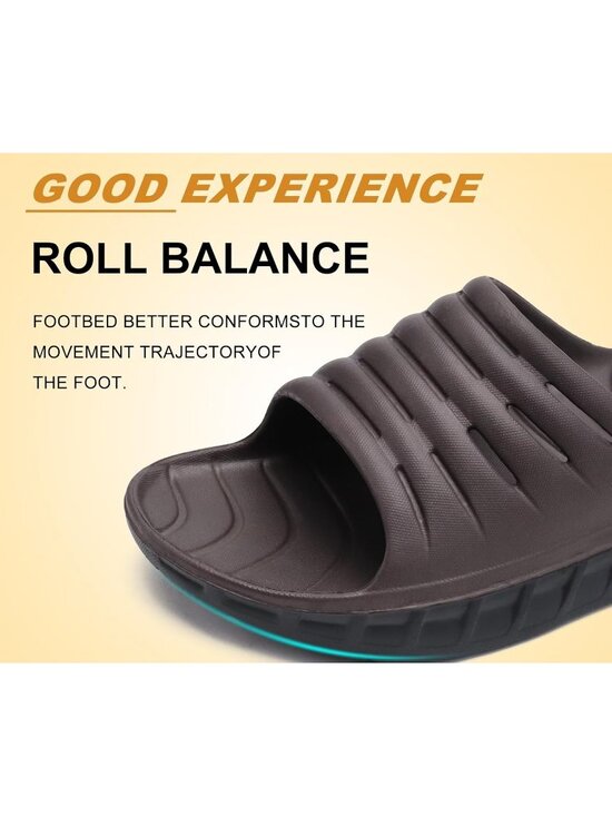 Men\'s Brown Sandals Orthotic Arch Support Open Toe Sport Slides Thick Cushion main image 5